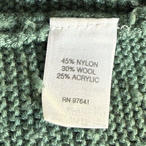 J Jill Sage Green Tunic Sweater Sz L ribbed Knit A Line Lagenlook Wool Blend - Picture 8 of 8